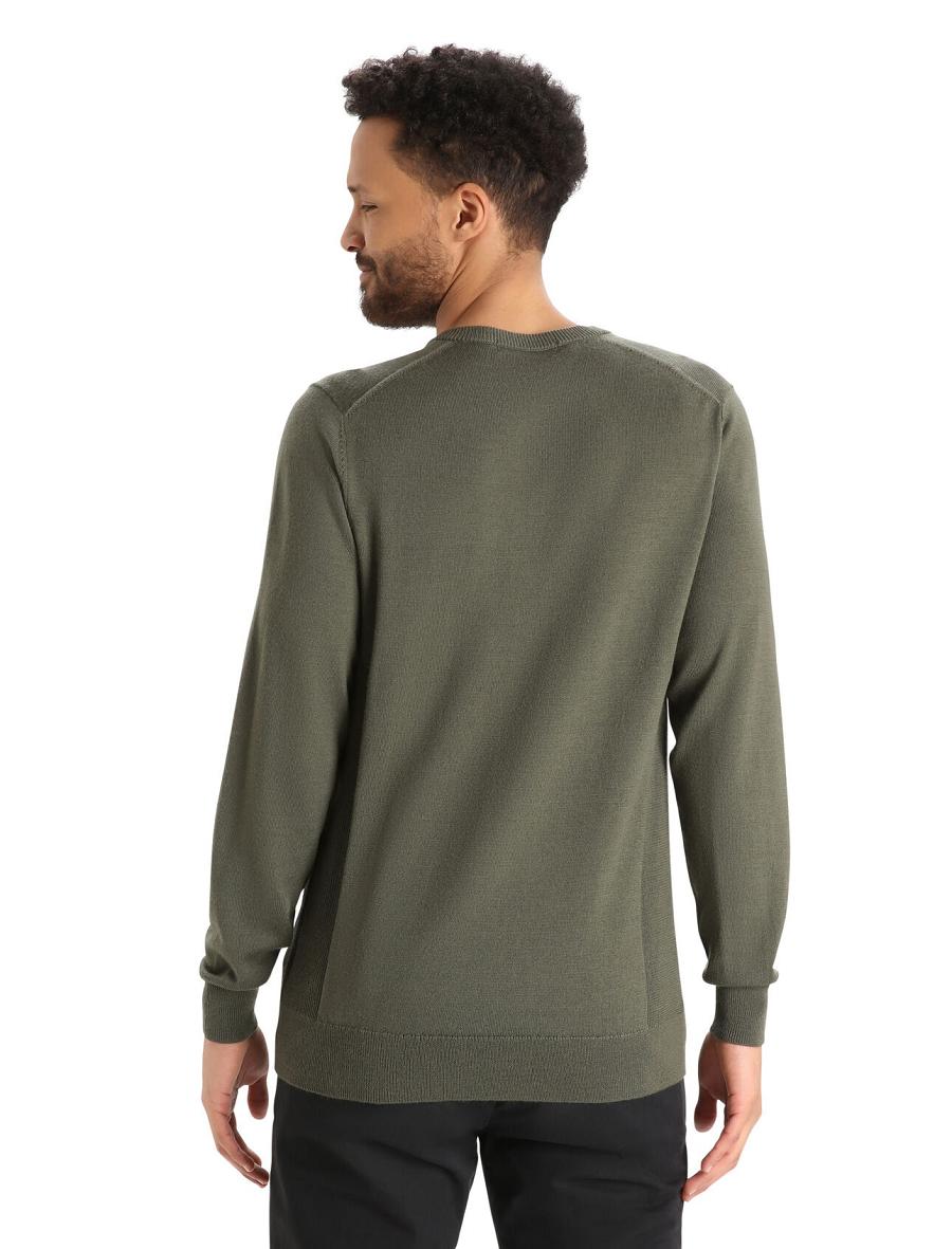 Chandails Icebreaker Merino Shearer V Neck Homme Vert Olive | FR 1220KORI